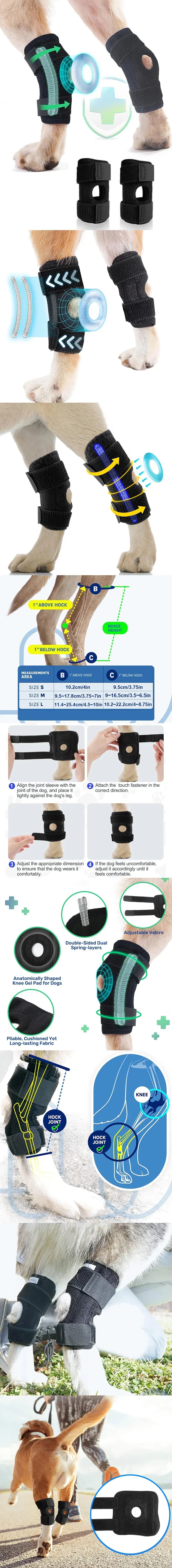 1Pair Pet Knee Pads Dog Arthritis Protector Cover Dog Leg Support Brace for Leg Hock Joint Wrap Injury Recover Dogs Supplies