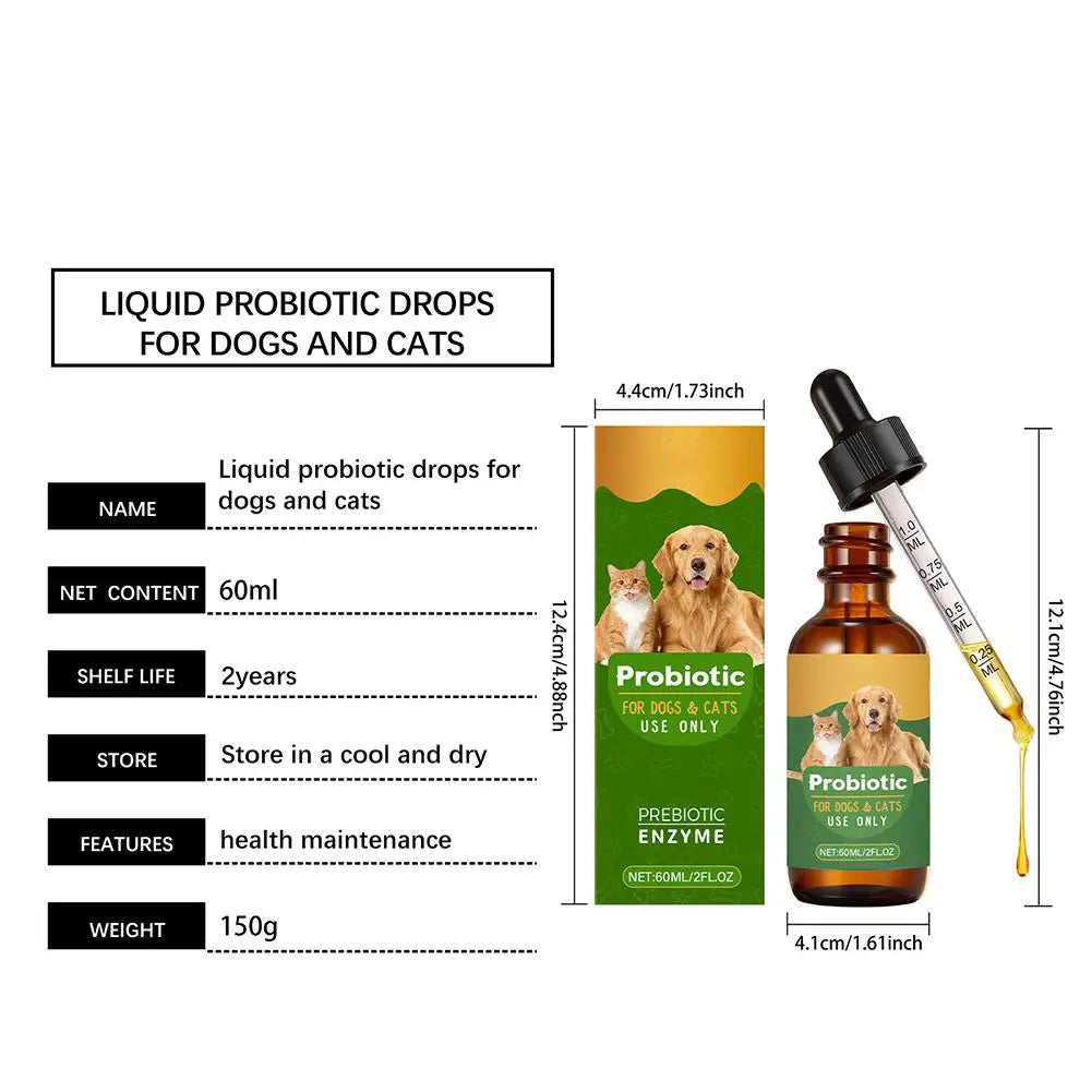 Pet Probiotic Drops, Dogs & Cats  Digestive & Immune Support