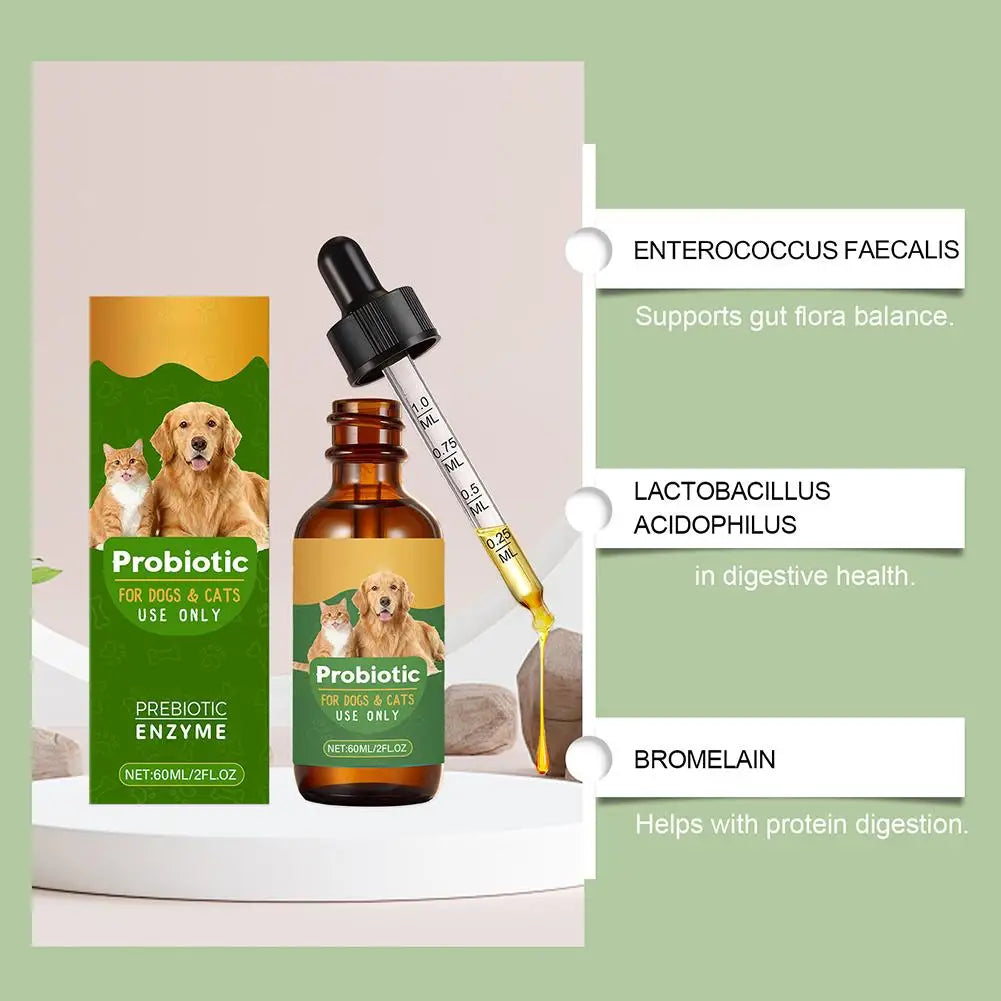 Pet Probiotic Drops, Dogs & Cats  Digestive & Immune Support
