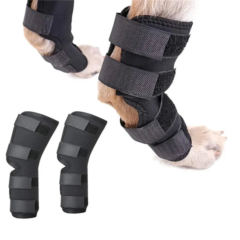 1Pair Pet Knee Pads Support Brace for Leg Hock Joint Wrap Injury Recover Legs Dog Protector Protects Bandage