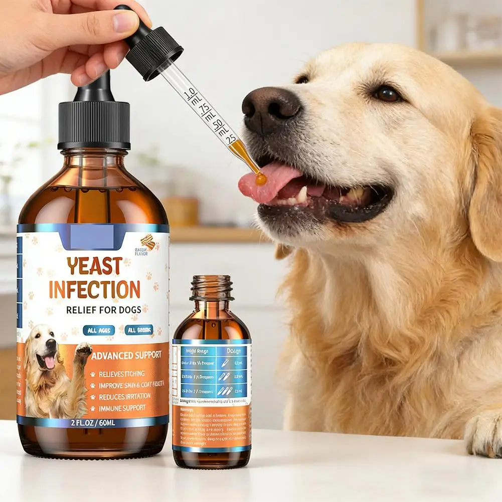 60ML Dog Pet Vitamin Drops Gentle Care Supplement To Maintain Healthy Coat and Skin Pet Ear Drops, Ear Cleansers