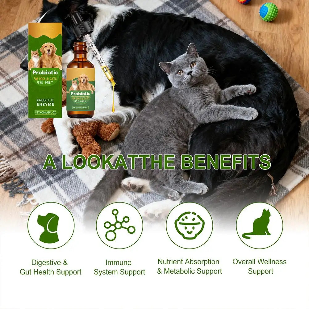 Pet Probiotic Drops, Dogs & Cats  Digestive & Immune Support