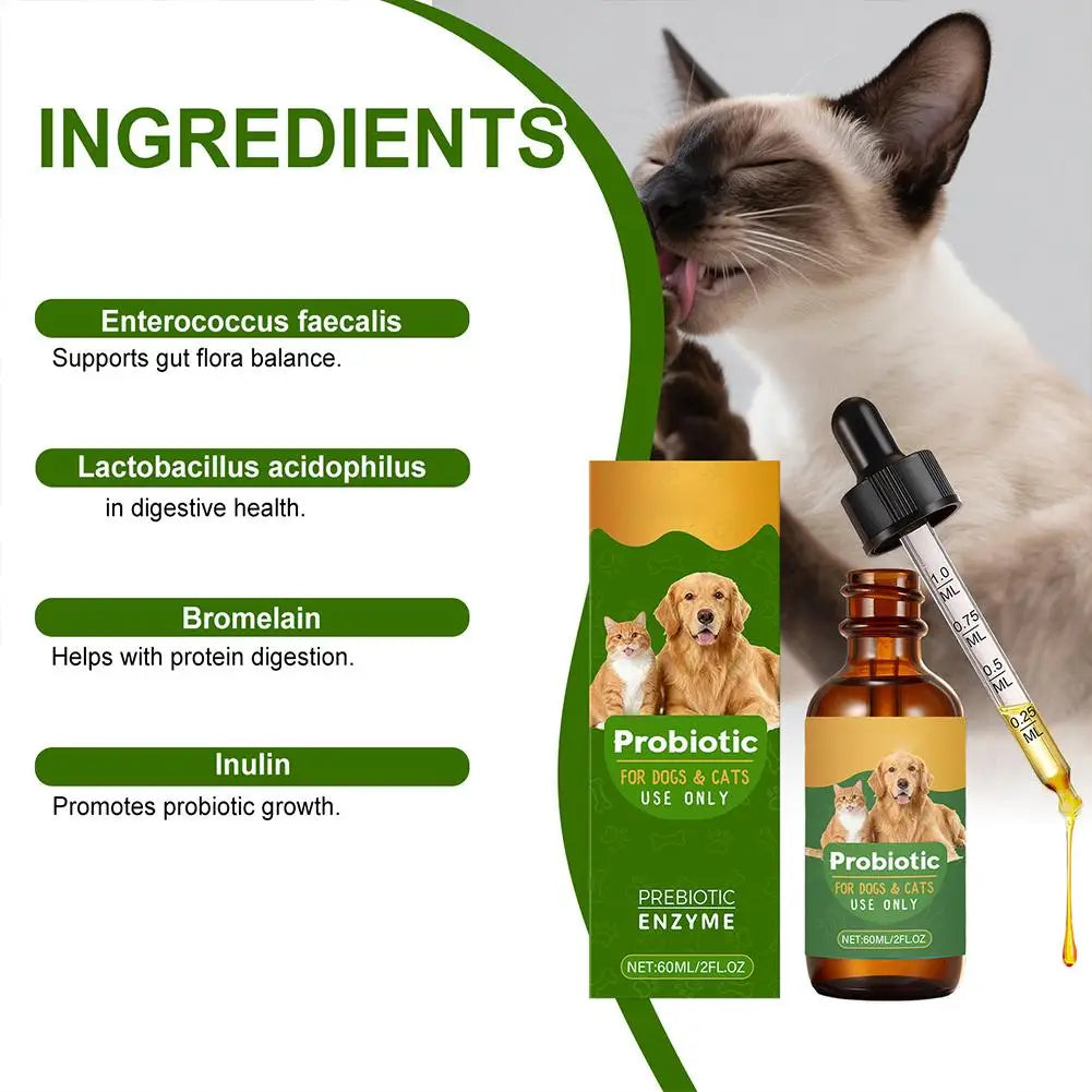 Pet Probiotic Drops, Dogs & Cats  Digestive & Immune Support