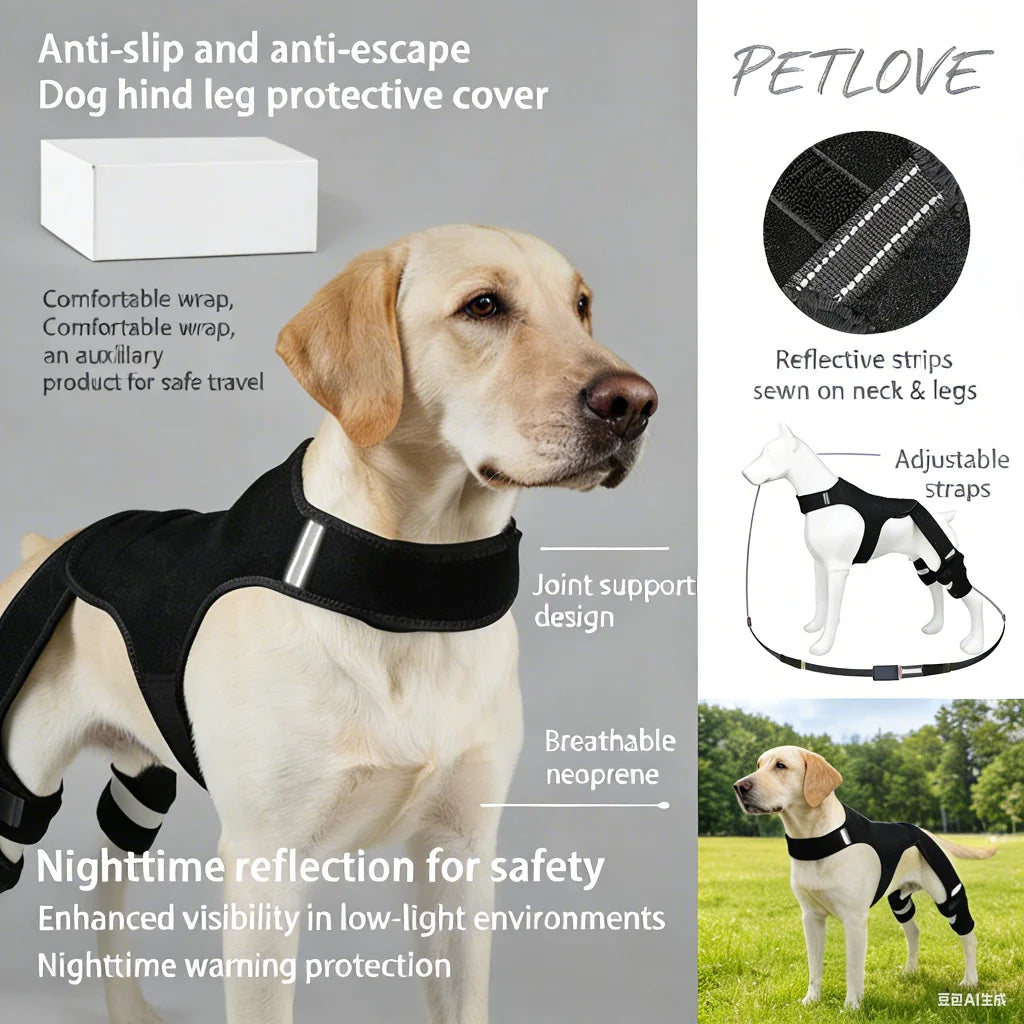 Dog Joint Support Adjustable Pet Leg Protector for Hind Legs